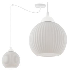 Závesné svietidlo Riffle Round Spider, 1x biele sklenené tienidlo, w