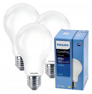 3x LED žiarovka PHILIPS E27 17,5W 2452 lm 6500 k eyecomfort corepro