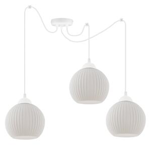 Závesné svietidlo Riffle Round Spider, 3x biele sklenené tienidlo, w