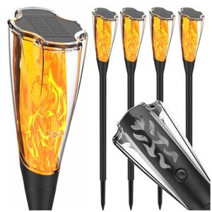 ECOLIGHT 4x Solárna LED lampa s pochodňou, tyčinkou, plameňom a ohňom 65 cm PREMIUM