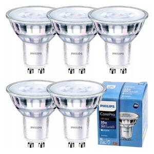 5x LED žiarovka PHILIPS GU10 3,5W 265lm 36° 3000k eyecomfort corepro