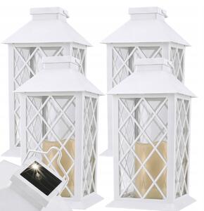 BERGE 4x Záhradný LED solárny lampáš, lampáš, sviečka, biely 2V 300MHA