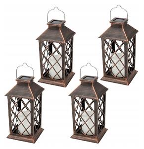 BERGE 4x solárne LED záhradné lampáše medené lampáše 2V 35MA