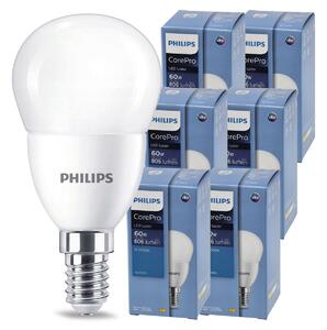 6x LED žiarovka PHILIPS E14 7W – studená farba 6500k 230v corepro