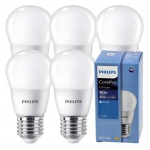 5x LED žiarovka PHILIPS E27 7W 806lm 115lm/w 4000k eyecomfort corepro