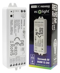 ECOLIGHT Ovládač RGBW LED pásikov 16A 12-24V Rádiový 4-kanálový 1zónový IP20