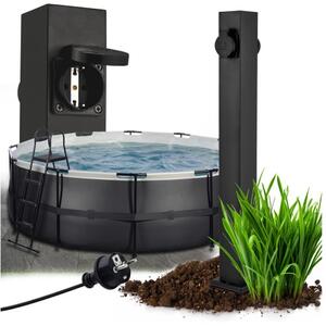 BERGE Elektrický záhradný stĺpik 2x hermetická zásuvka 230V 3680W 60cm IP54