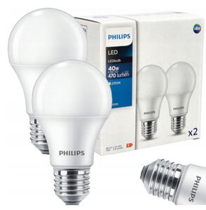 2x LED žiarovka PHILIPS E27 - 4,9W - 470lm - 2700k