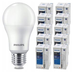 SADA 10 KS LED žiaroviek PHILIPS E27 4,9W 470 lm - tepla biela