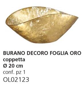 Misa dekoračná BURANO FOGLIA OL02123 zlatá D20cm
