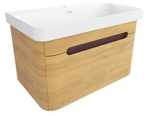 Kúpeľňová skrinka s umývadlom SAT Fusion 77,5x43x45 cm dub medový mat SATFUSION80DMMW