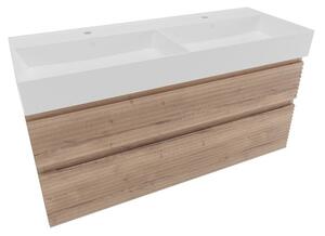 Kúpeľňová skrinka 2 zásuvky s umývadlom Naturel Savona 118x53x44,8 cm dub Halifax mat SAVONA2120DHSAT