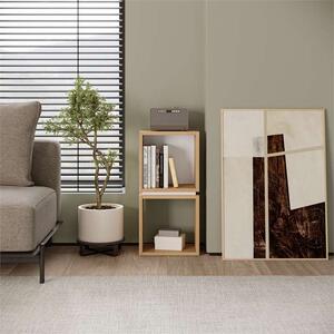 Nízka knižnica Houseland Lofty 2 dub safírový/biely