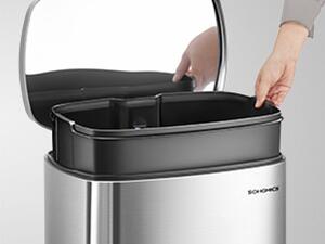 SONGMICS Nerezový odpadkový kôš Doro 50 l strieborný
