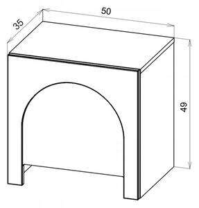 Vivaldi Nočný stolík Arco 50 cm biela