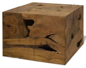 Konferenčný stolík, 50x50x35 cm, pravé teakové drevo, hnedý