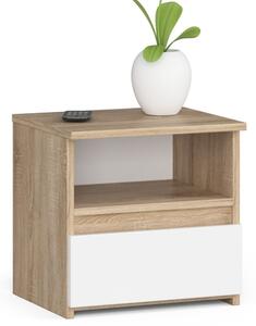 Ak furniture Nočný stolík CL1 40 cm dub sonoma/biely