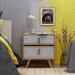 Hanah Home Nočný stolík Dopo I dub prírodný/šedý