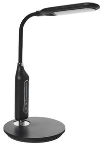 LED stolová lampa čierna syntetický materiál kancelárska lampa s nastaviteľným ramenom a stmievačom