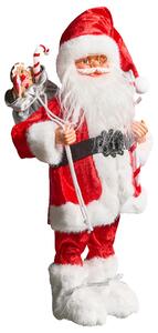 Dekoratívna figúrka červená látka syntetický materiál vianočná dekorácia Santa Claus Mikuláš ozdoba