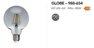 Žiarovka LED GLOBE LED6W, 190lm, 1800K, E27, Smoked