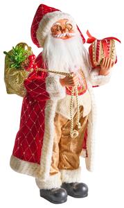 Dekoratívna figúrka červená látka syntetický materiál vianočná dekorácia Santa Claus Mikuláš ozdoba