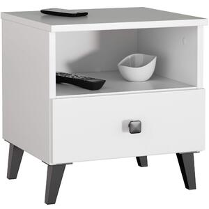 Ak furniture Nočný stolík MOBI K-01 biely/čierny