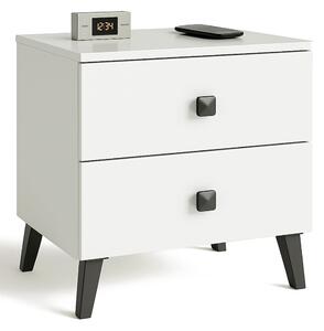 Ak furniture Nočný stolík MOBI K-02 biely/čierny