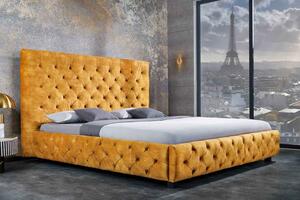 Dizajnová posteľ Laney 160 x 200 cm horčicový zamat