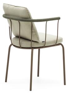 Zelená/béžová kovová záhradná stolička Salguer - Kave Home