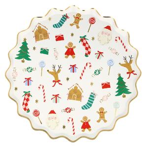Vianočný papierový tanier Jolly Christmas 21,6 cm - set 8 ks