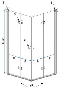 Rea Fold sprchové dvere 70 cm skladané chróm lesklá/priehľadné sklo REA-K7444