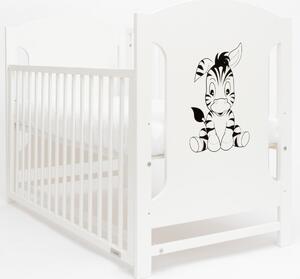 Detská postieľka New Baby MIA Zebra so sťahovacou bočnicou biela