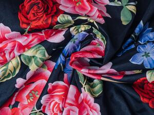 Bavlnené obliečky PINK ROSES čierne Rozmer obliečky: 70 x 90 cm | 140 x 200 cm