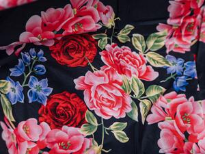Bavlnené obliečky PINK ROSES čierne Rozmer obliečky: 70 x 90 cm | 140 x 200 cm