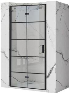 Rea Molier sprchové dvere 90 cm skladané čierna polmatná/priehľadné sklo REA-K8538