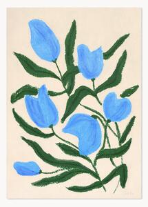 Nástenná dekorácia v ráme Blue Tulips