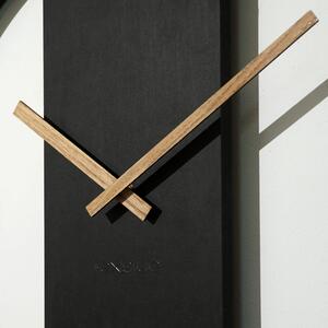 Dekorstudio Kovové hodiny s dubovým drevom LOFT OVAL čierne