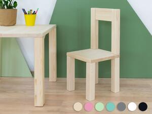 Benlemi Detská stolička OPEE Zvoľte farbu hranolov: Prírodný dekor nelakovaný, Zvoľte farbu plôch: Biela