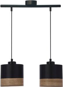 Candellux Porto závesné svietidlo 2x60 W čierna-drevená-hnedá 32-17604