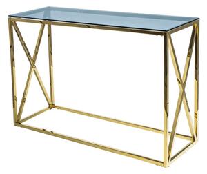 Konzolový stolík ILASI dymová/zlatá, šírka 120 cm