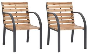 Záhradné stoličky 2 ks jedľové masívne drevo