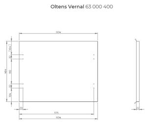 Oltens Vernal doska na skrinku 60.4x46.4 cm grafitová 63000400