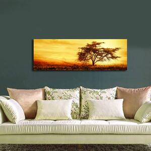 Wallity Obraz s LED osvetlením STROM V ZÁPADE SLNKA 27 30 x 90 cm