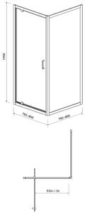 Cersanit Arteco sprchovací kút 80x80 cm obdĺžniková chromová lesklé/priehľadné sklo S157-009