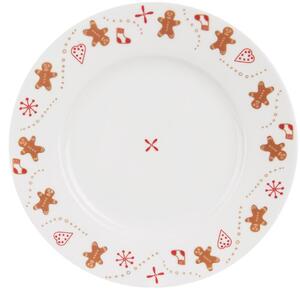Porcelánový dezertný tanier Orion / motív perníkov / Ø 20 cm / biely