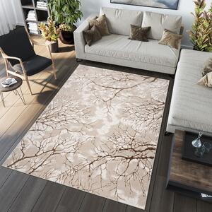 Jednoduchý moderný koberec béžovej farby s hnedým motívom Béžová Šírka: 80 cm | Dĺžka: 150 cm