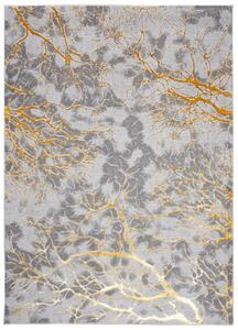 Jednoduchý moderný koberec sivej farby so zlatým motívom Sivá Šírka: 120 cm | Dĺžka: 170 cm