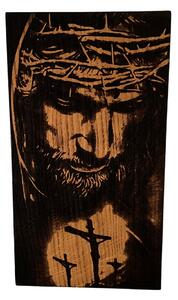 Drevený obraz Ježiša Krista 33,5 x 20 x 2,5 cm Hnedá