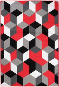 Kusový koberec PP Elma šedočervený 80x150cm
